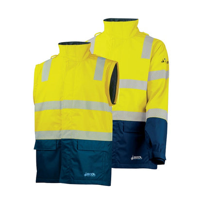 Bool BW2340T4 FR PPE3 Hi-Vis Parka With Zip-Off Sleeves And Segmented FR Tape