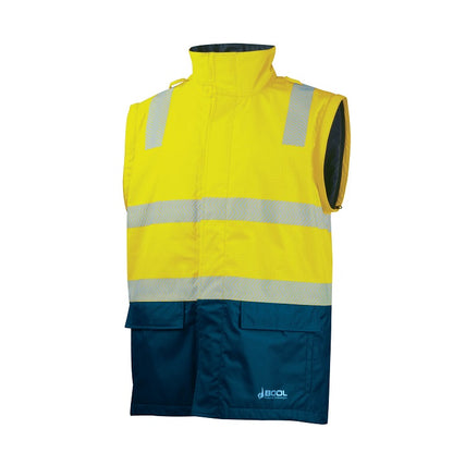 Bool BW2340T4 FR PPE3 Hi-Vis Parka With Zip-Off Sleeves And Segmented FR Tape