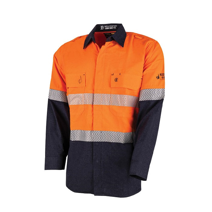 Bool BW2505T1 Lightweight PPE1 Two Tone FR Shirt With Segmented FR Reflective Tape