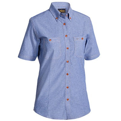 Bisley B71407L Womens Chambray Short Sleeve Shirt