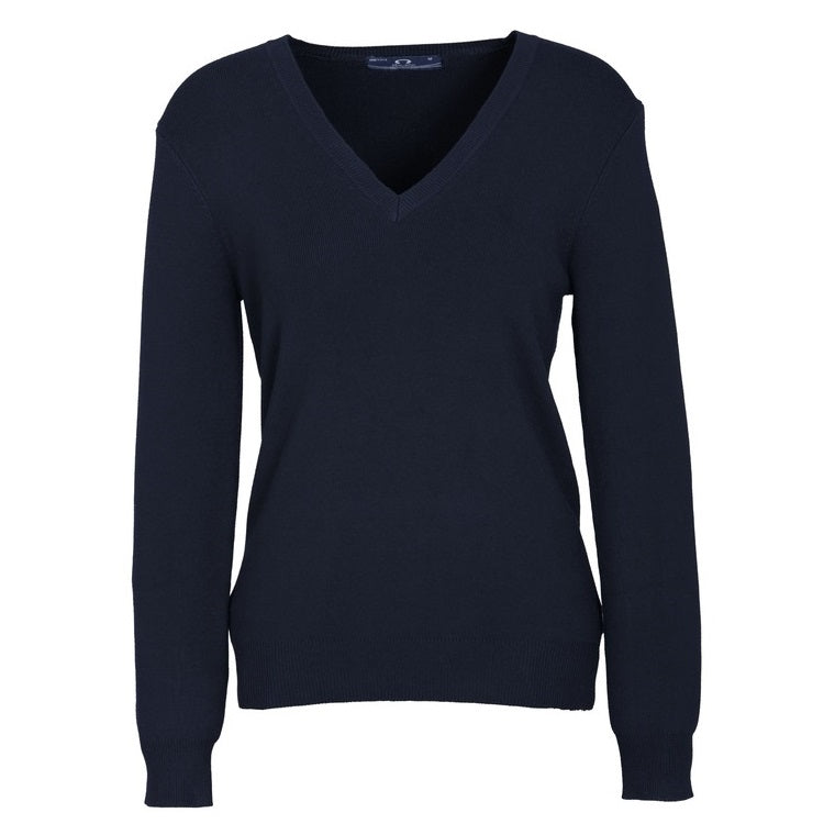Biz Collection LP3506 Ladies V-Neck Knit Pullover - Navy - Front View