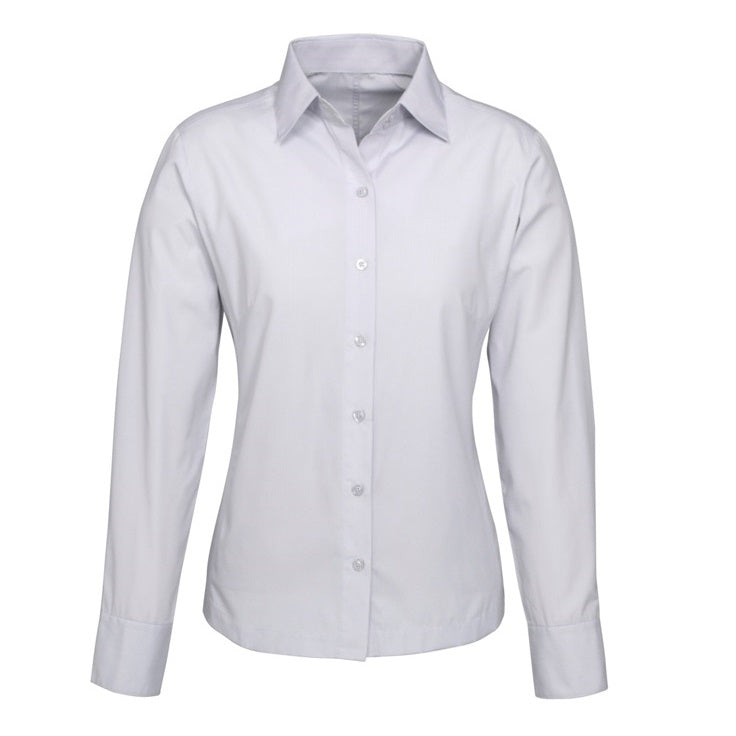 Biz Collection S29520 Ladies Ambassador Long Sleeve Shirt - Silver/Grey - Front View