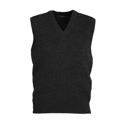 Mens black V Neck breathable warm wool blend everyday warm office wear  Biz Collection WV6007 Woolmix Mens Knit Vest
