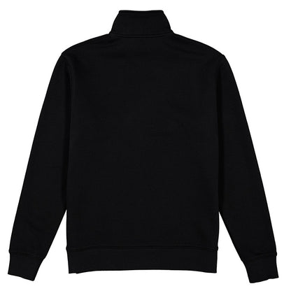 Black quarter-zip sweatshirt on a white background