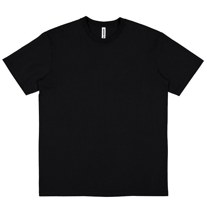 Black t-shirt on a white background