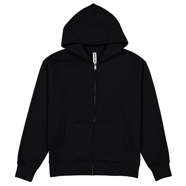 Black hoodie with a zipper on a white background