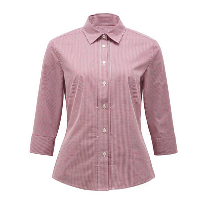 NNT CAT9Q9 Ginghan 3/4 Sleeve Tuck Shirt