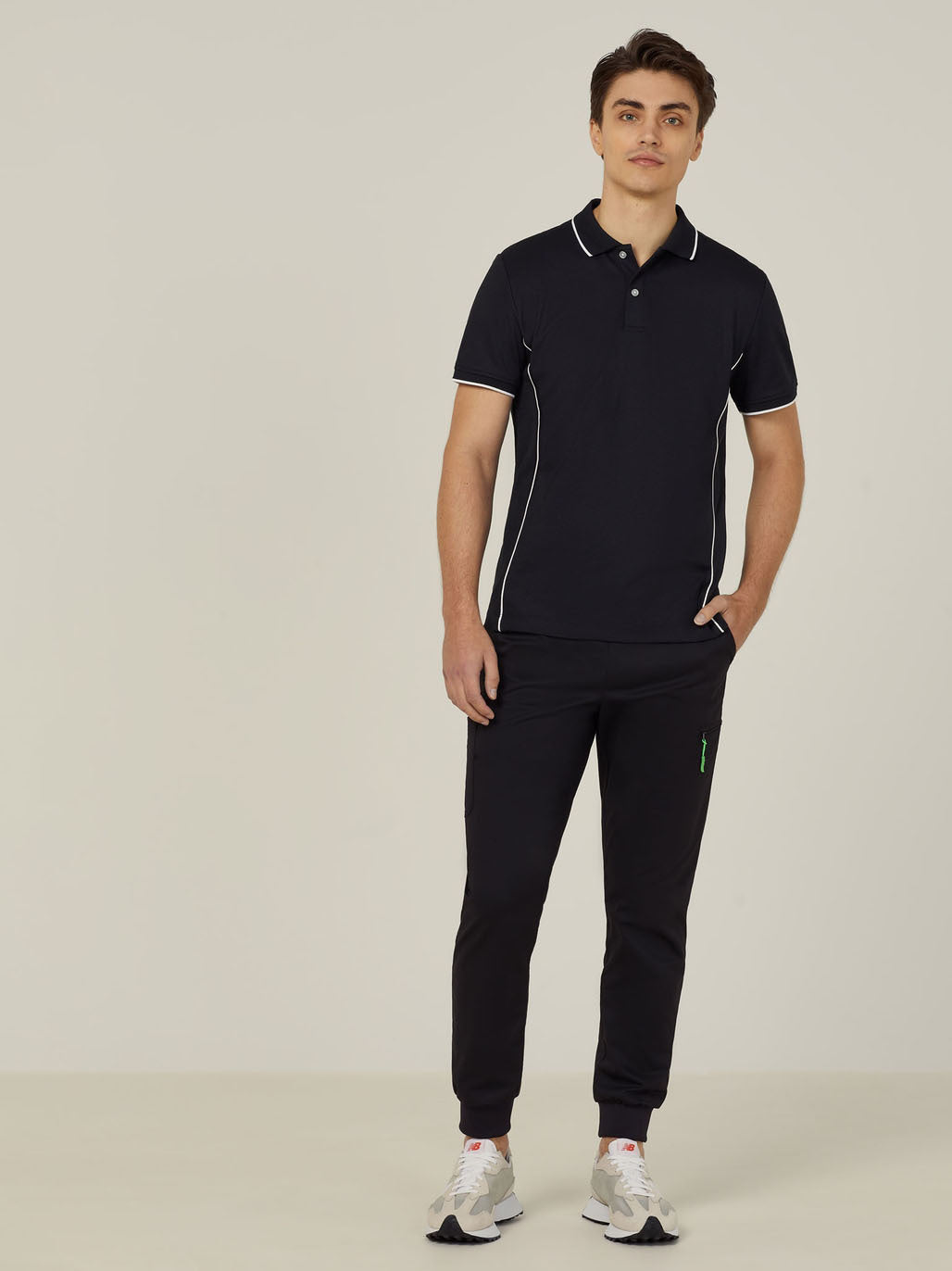 NNT CATJA2 Antibacterial Polyface Short Sleeve Tipped Polo