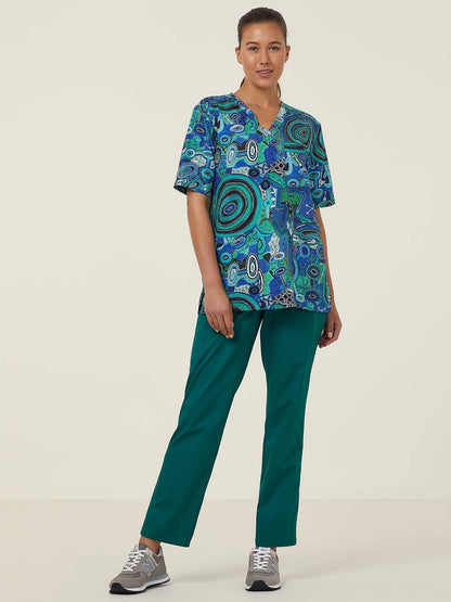 NNT CATRFR Warlu Indigenous Unisex Print Scrub Top