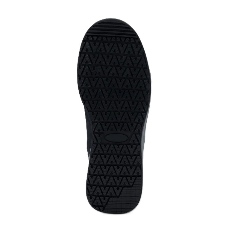 Black shoe sole with geometric pattern on a white background