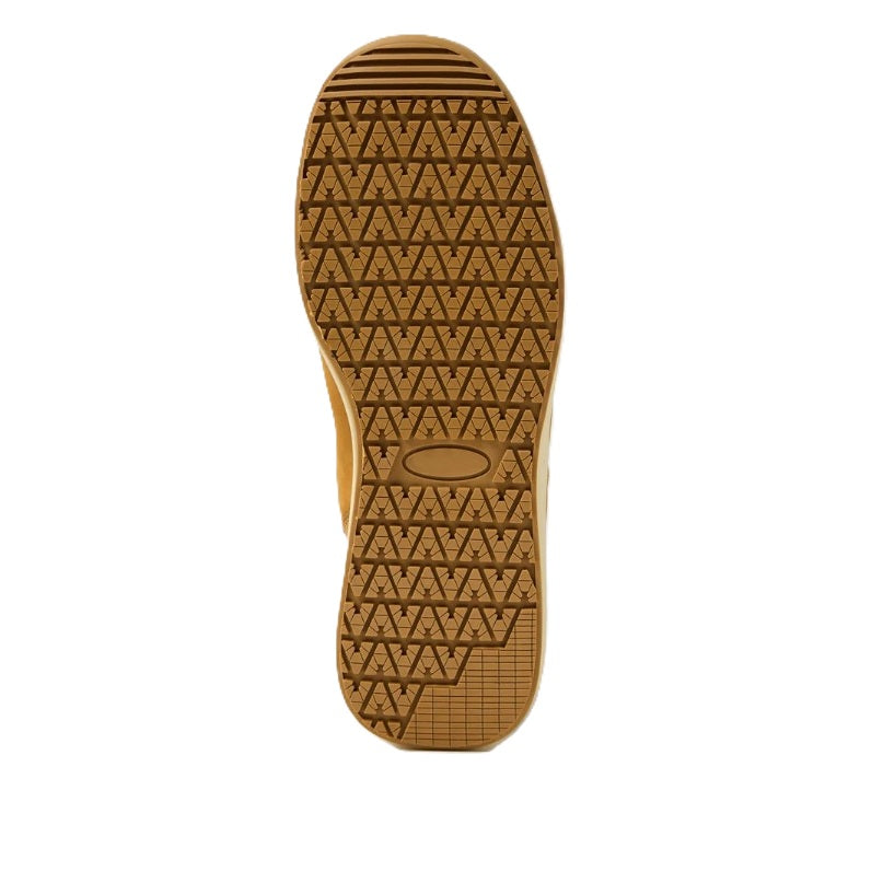 Brown shoe sole with geometric pattern on a white background