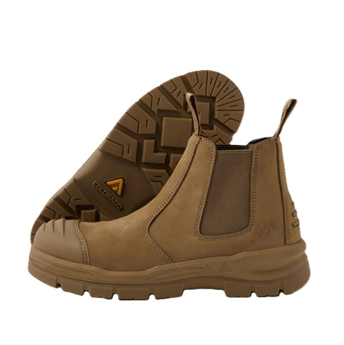 CF12349 Slip on Safety Boots - Side and Sole View Stone