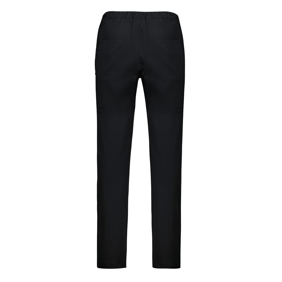 black mens reinforced knee upf 50 sun protection button and zip up with elastic waist Biz Collection CH432M Mens Saffron Chef Flex Pant