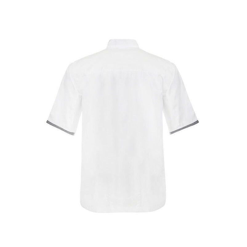 Chefscraft CJ042 DISCONTINUED Executive Chefs Lightweight Vented S/S Jacket with Checked Detail