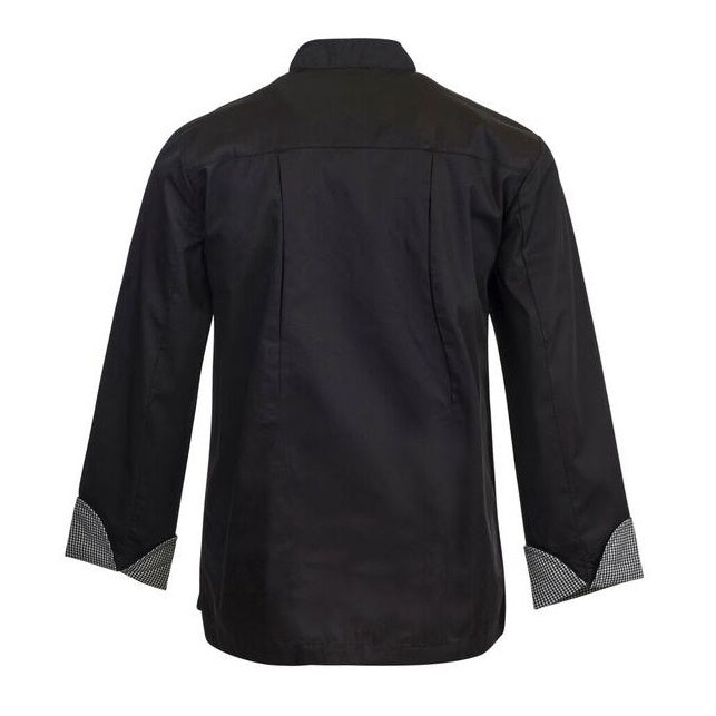Chefscraft CJ044 DISCONTINUED Executive Chefs Lightweight Vented Long Sleeve Jacket with Checked Detail