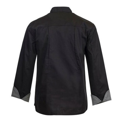Chefscraft CJ044 DISCONTINUED Executive Chefs Lightweight Vented Long Sleeve Jacket with Checked Detail