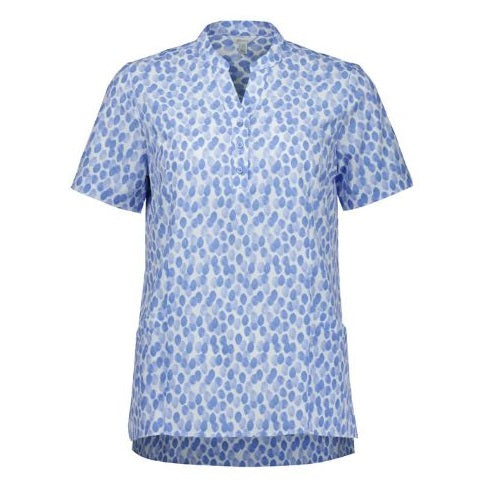 Biz Care CS450LS Womens Florence Stardust Print Tunic Mid Blue Colour