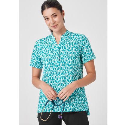 Biz Care CS450LS Womens Florence Stardust Print Tunic