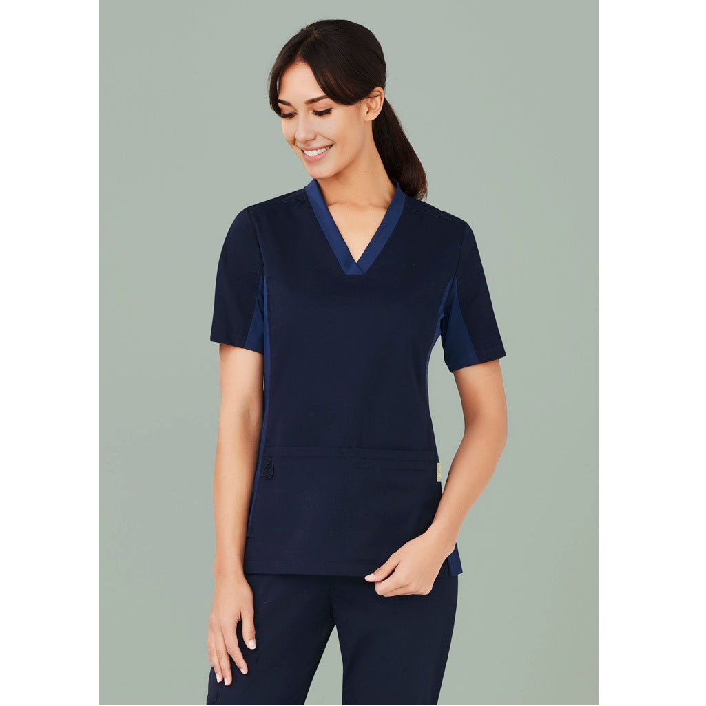 Biz Care CST043LS Womens Riley Stretch Scrub Top