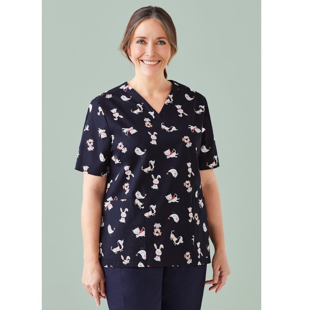 Biz Care CST147LS Womens Best Friends Scrub Top