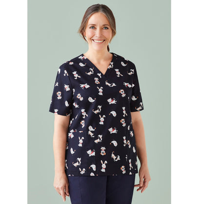 Biz Care CST147LS Womens Best Friends Scrub Top