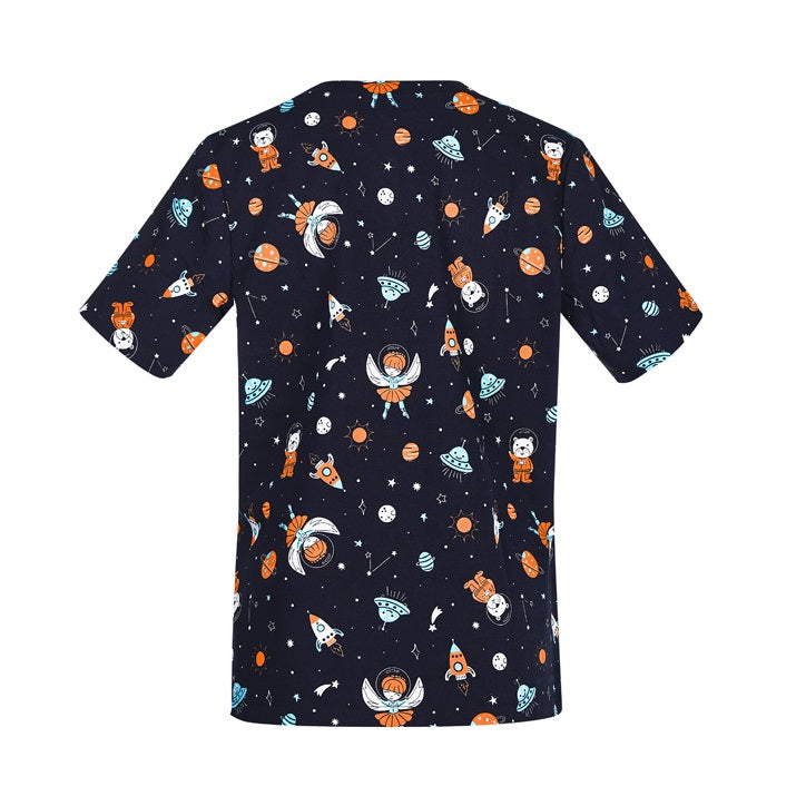 Biz Care CST148LS Womens Space Party Scrub Top