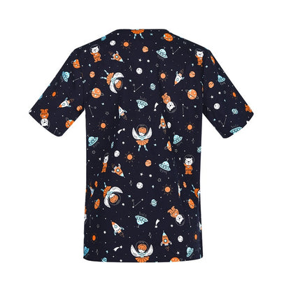 Biz Care CST148LS Womens Space Party Scrub Top