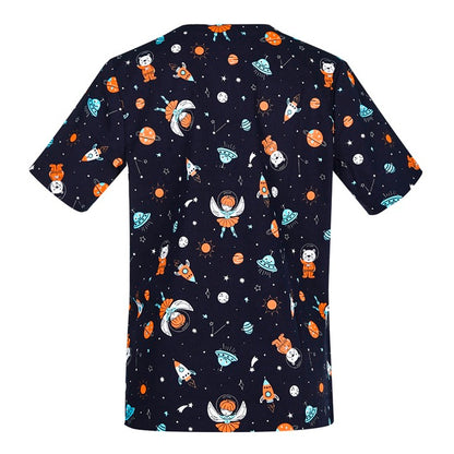 Biz Care CST148LS Womens Space Party Scrub Top