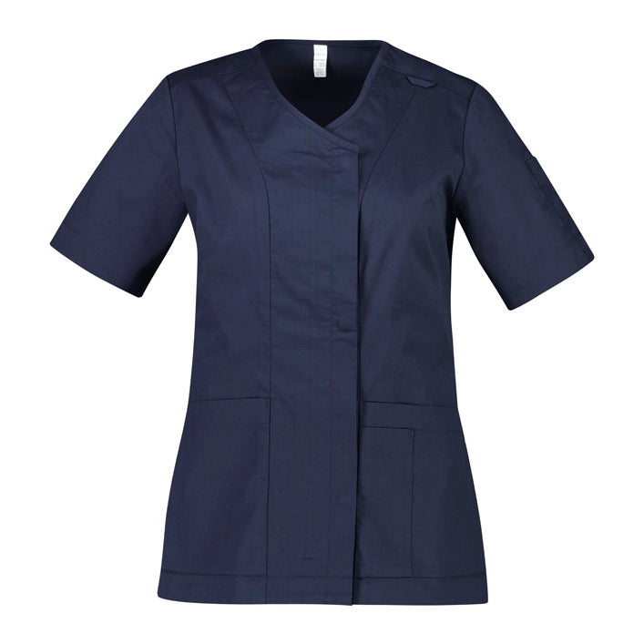 Biz Care CST240LS Parks Womens Zip Front Crossover Scrub Top