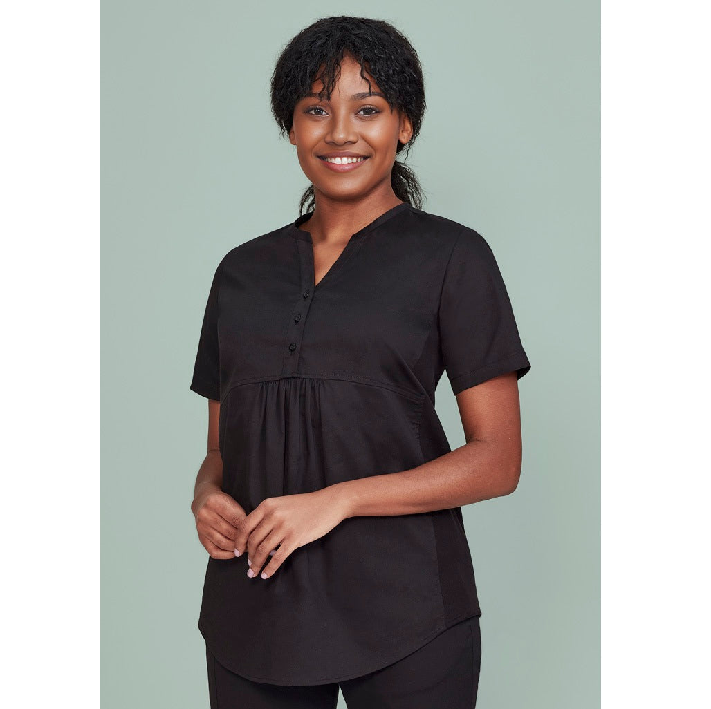 Biz Care CST243LS Rose Womens Tunic Scrub Top