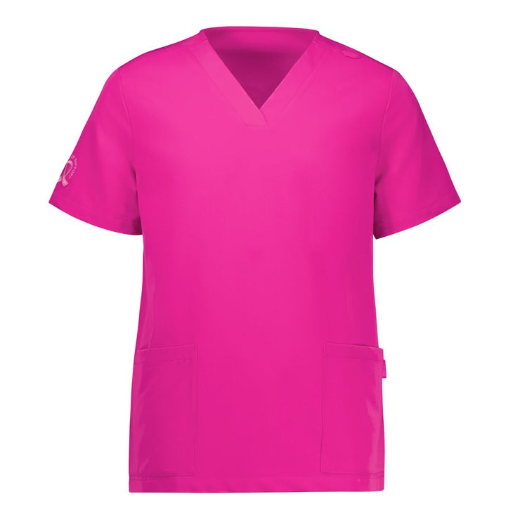 Biz Care CST245LS Womens Pink V-Neck Scrub Top
