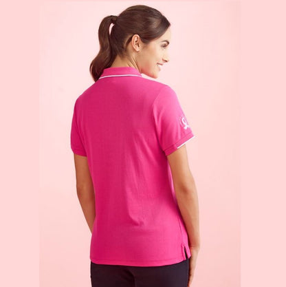 Biz Care CST313LS Womens Pink Short Sleeve Polo