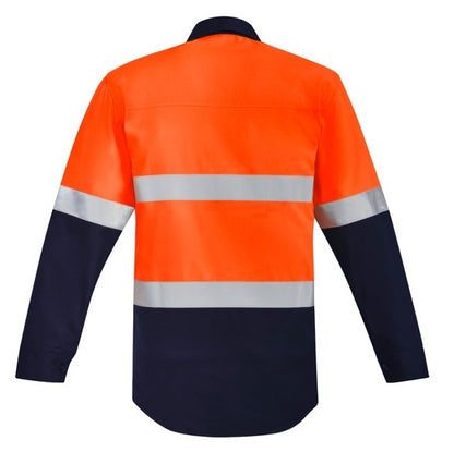 Syzmik ZW143 Mens Orange Flame HRC 2 Hoop Taped Closed Front Spliced Shirt