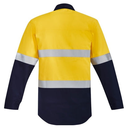 Syzmik ZW143 Mens Orange Flame HRC 2 Hoop Taped Closed Front Spliced Shirt