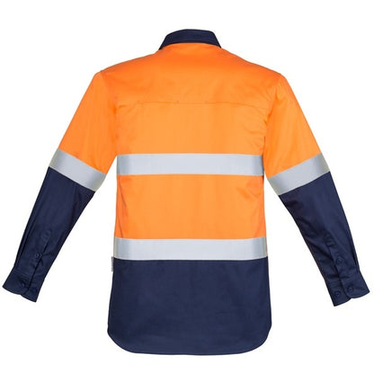 Syzmik ZW550 Mens HiVis Closed Front L/S Shirt - Hoop Taped