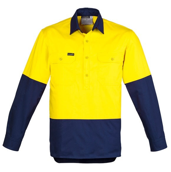 Syzmik ZW560 Mens HiVis Closed Front L/S Shirt