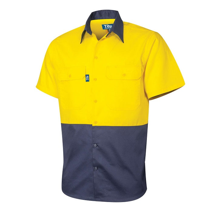 Tru Workwear DS2165 Lightweight Vented S/S Hi-Vis Drill Shirt