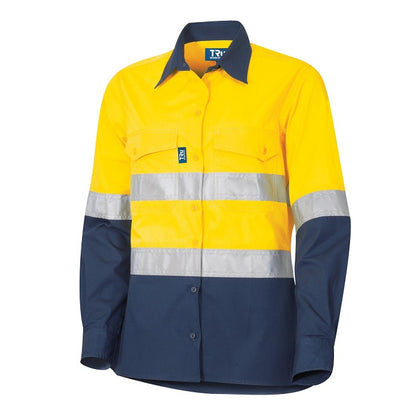 TRu Workwear DSW2169T1 Ripstop Vented L/S Hi-Vis Cotton Shirt With 3M Tape