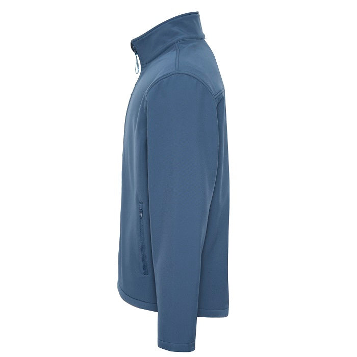 Blue fleece jacket on a white background