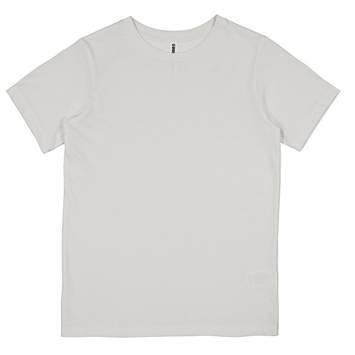 Plain white t-shirt on a white background