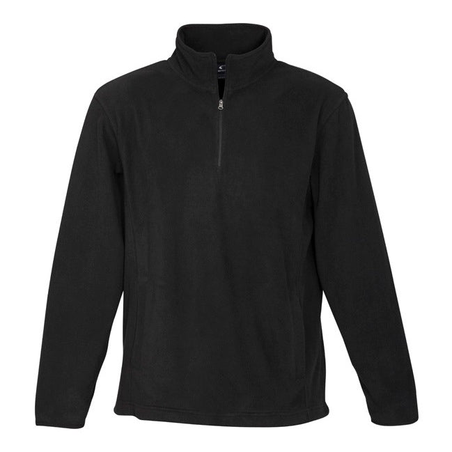 Mens Black micro fleece warm quarter zip Biz Collection F10510 Mens Trinity Fleece 1/2 Zip Pullover jumper