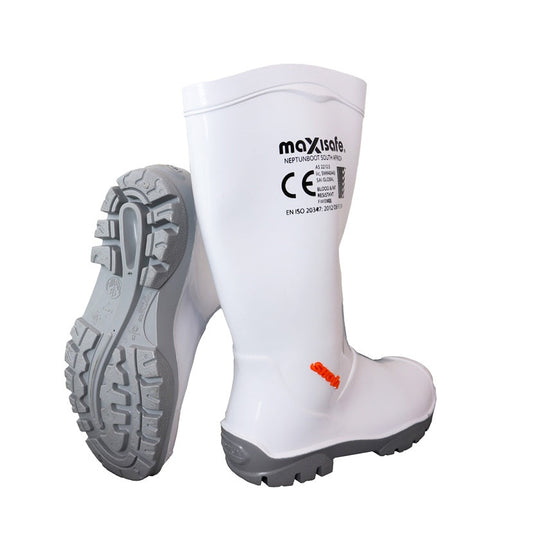 White wide fit Maxisafe FWG905 Maxisafe Shova Non Safety Gumboots
