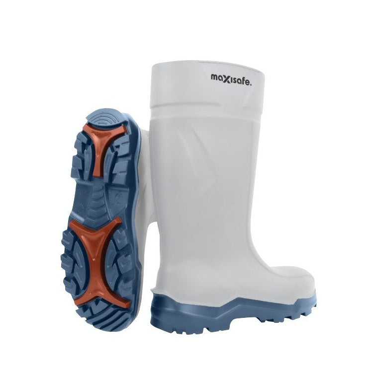 Maxisafe FWS806 XTreme Grip White Polyurethane Safety Gumboots