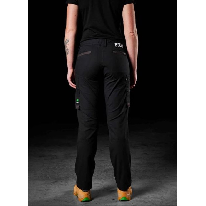 FXD WP-7W Womens Stretch Ripstop Work Pants - Black - Back View