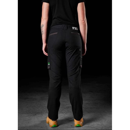 FXD WP-7W Womens Stretch Ripstop Work Pants - Black - Back View