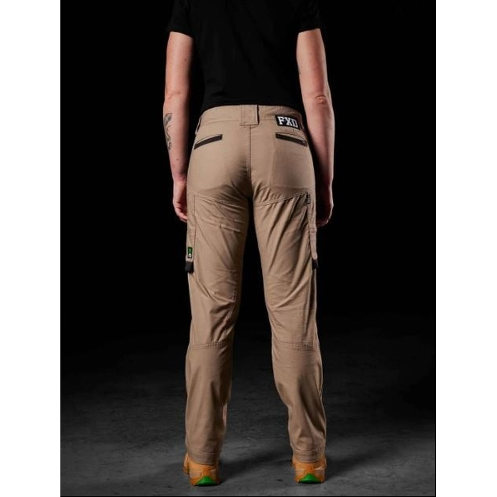 FXD WP-7W Womens Stretch Ripstop Work Pants - Khaki - Back View