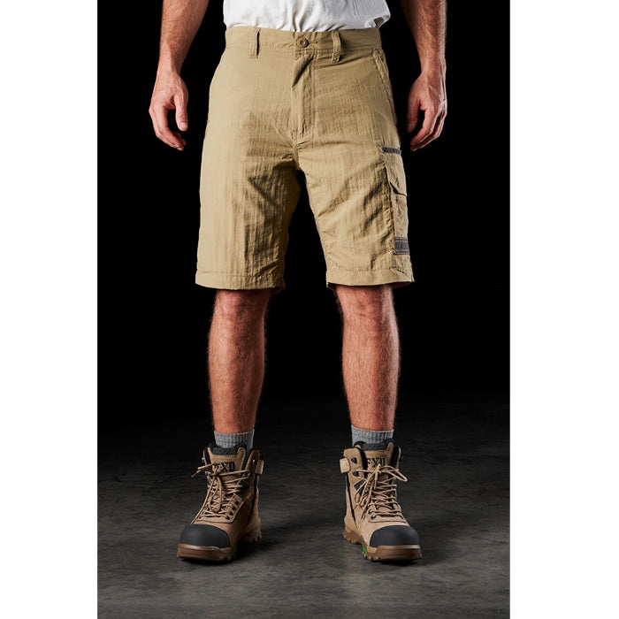 FXD LS-1 Lightweight Stretch Work Shorts - Khaki - Front View