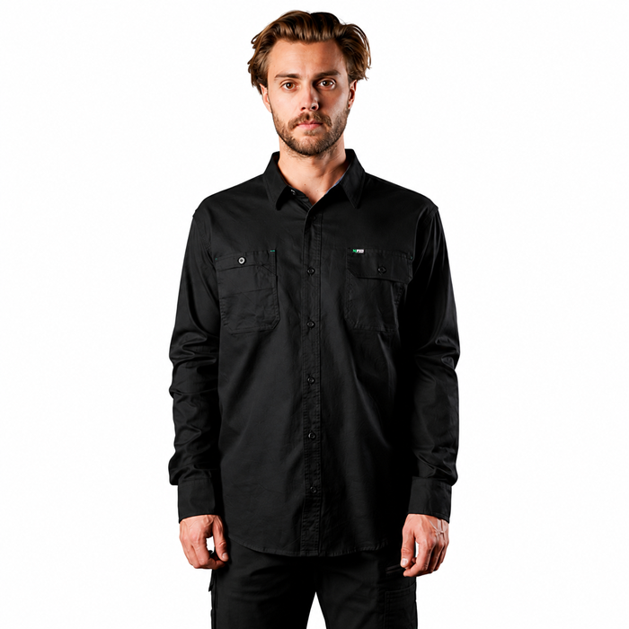 FXD LSH-1 Long Sleeve Work Shirt - Black - Front View