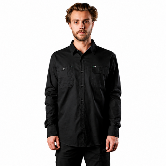 FXD LSH-1 Long Sleeve Work Shirt - Black - Front View
