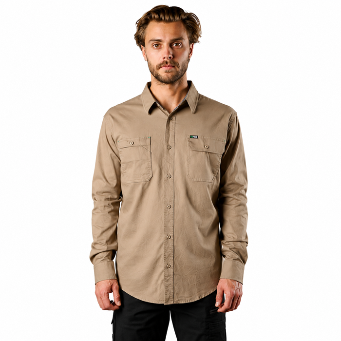 FXD LSH-1 Long Sleeve Work Shirt - Khaki - Front View